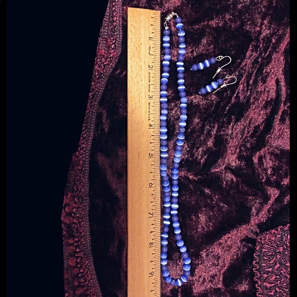 Set-Necklace & Earrings-Royal Mermaid beads - Picture 3 of 3